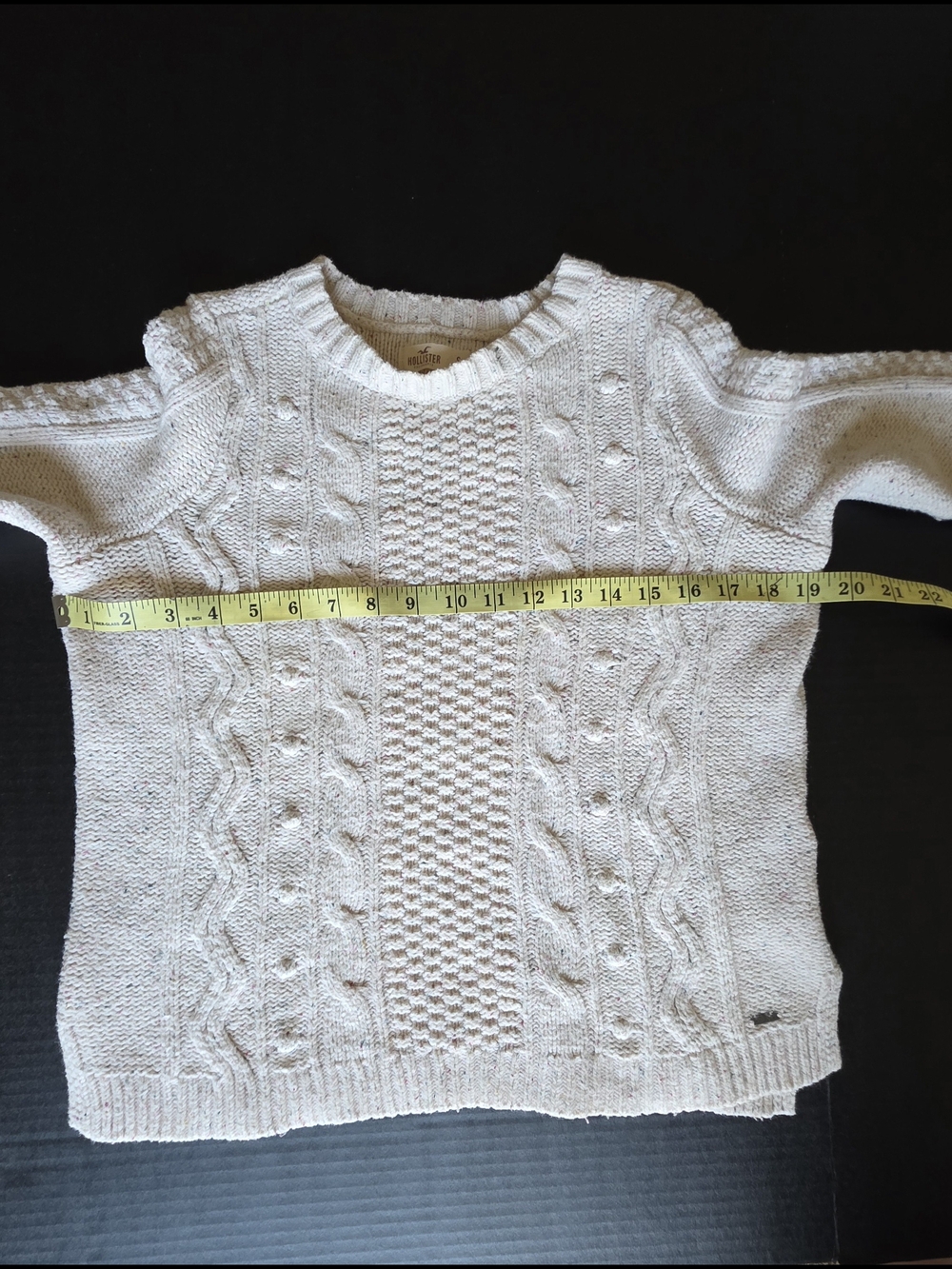 Hollister Light Pink Cable-knit Sweater crewneck Fisherman Minimalist Cozy - Picture 6 of 9